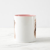 桜の花の婦人水彩マグカップ ツートーンマグカップ (中央)
