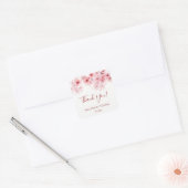 桜の花の感謝の結婚式の引き出物 スクエアシール (封筒)