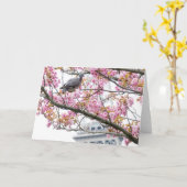 桜の花の折り紙グリーティングカード カード (黄色い花)