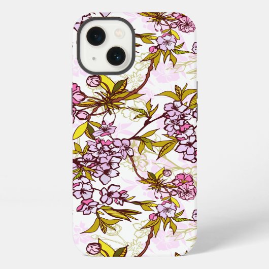 桜の花の文様  iPhoneケース (裏面)