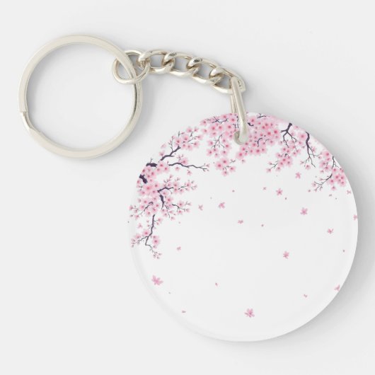 桜の花の日本美術トートバッグ キーホルダー (正面)