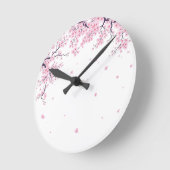 桜の花の日本美術トートバッグ ラウンド壁時計 (傾斜)