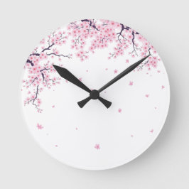 桜の花の日本美術トートバッグ ラウンド壁時計