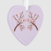 桜の花の枝ハートアクリルオーナメント オーナメント (正面)