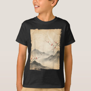 桜の花の枝 日本画 水墨画 アート Tシャツ