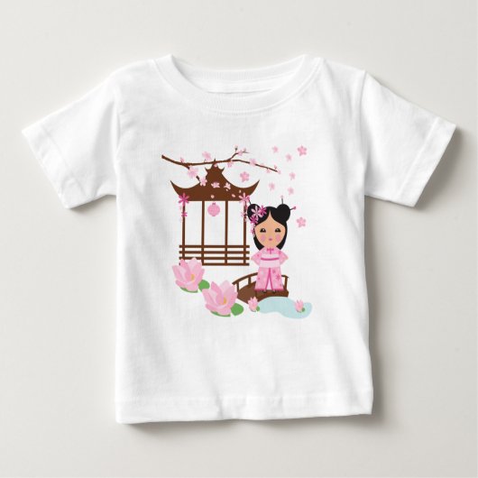 桜の花の桜 – 日本の少女 ベビーTシャツ (正面)