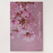 桜の花の母の日淡いピンクの反射 ジグソーパズル (縦)