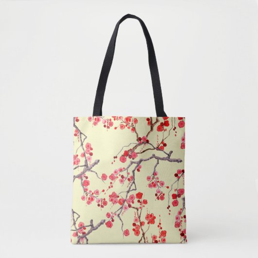 桜の花の水の色のシームレスなパターン トートバッグ (正面)