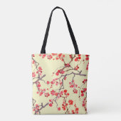 桜の花の水の色のシームレスなパターン トートバッグ (裏面)