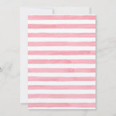 桜の花の水彩ストライプ & ゴールドの文字入れ 招待状 (裏面)