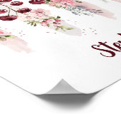 桜の花の水彩デザイン（名前追加可） ポスター (角)