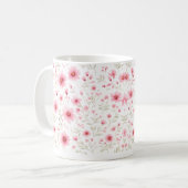 桜の花の水彩フラワーモチーフ コーヒーマグ コーヒーマグカップ (正面左)