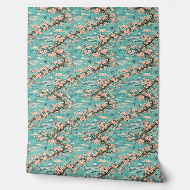 桜の花の浮世絵 日本風壁紙 壁紙 (ほどく)