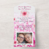 桜の花の結婚式招待状＆セーブザデート写真 オールインワン招待状 (内側)