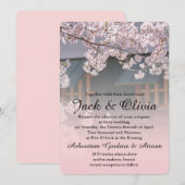 桜の花の結婚式招待状 招待状 (正面/裏面)