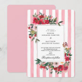 桜の花の結婚式招待状 招待状 (正面/裏面)