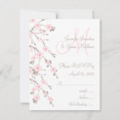 桜の花の結婚式 出席確認カード モノグラム 出欠カード (裏面)