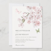 桜の花の結婚式 招待状 (正面)