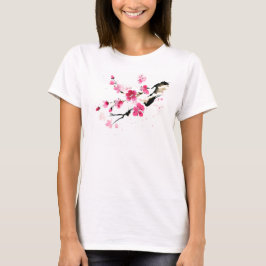桜の花の絵 春の花 ピンクの桜の芸術 Tシャツ