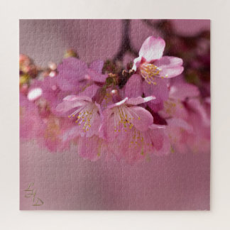 桜の花の繊細なピンクのブーケ ジグソーパズル