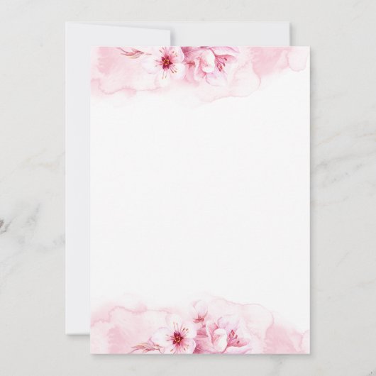 桜の花の花のリースの結婚式招待状 招待状 (裏面)