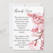 桜の花の追悼 ありがとう 招待状 (正面)