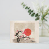 桜の花の風景禅の絵文字 シーズンポストカード (スタンド正面)