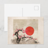 桜の花の風景禅の絵文字 シーズンポストカード (正面/裏面)