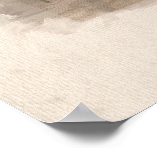 桜の花の風景禅の絵文字 ポスター (角)