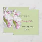 桜の花の パーティー招待状 招待状 (正面/裏面)