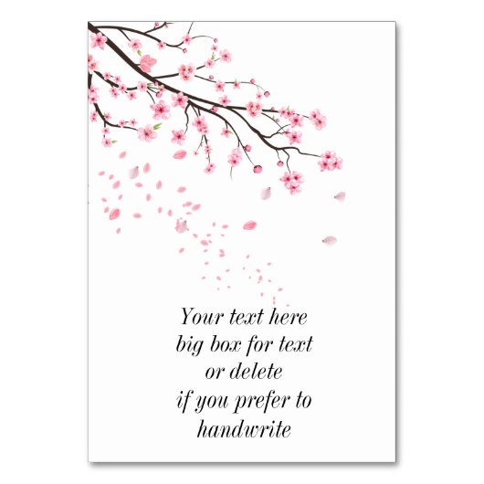 桜の花びらが流れる テーブルナンバー (正面)