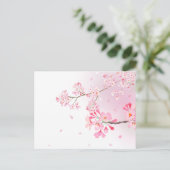 桜の花びらが舞う和風ポストカード*春のご挨拶・季節の便りに ポストカード (スタンド正面)