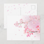 桜の花びらが舞う和風ポストカード*春のご挨拶・季節の便りに ポストカード (正面/裏面)