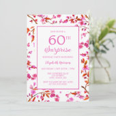 桜の花びらサプライズ ピンクの誕生日 招待状 (スタンド正面)