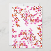 桜の花びらサプライズ ピンクの誕生日 招待状 (裏面)