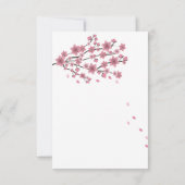 桜の花びら ピンクの洗礼式 クリスチャニング 招待状 (裏面)