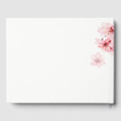 桜の花ピンクの白い結婚式 ゲストブック (裏面)