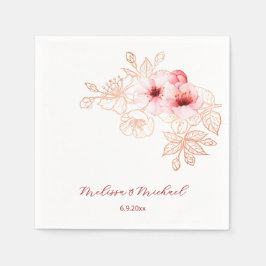 桜の花ピンクの白い結婚式 スタンダードカクテルナプキン