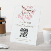 桜の花嫁シャワー写真アップロードQR 台座サイン (インサイチュ)