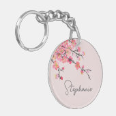 桜の花嫁介添人ギフト ピンクの花 キーホルダー (正面左)