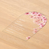  桜の花嫁透明 アクリル招待状 (レイダウン)