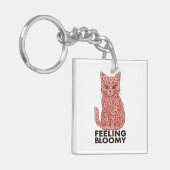 桜の花感じネコの膨張 キーホルダー (正面左)