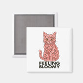 桜の花感じネコの膨張 マグネット (正面/裏面)