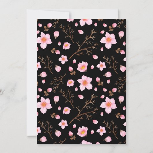 桜の花束 水彩 招待状 (裏面)