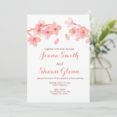 桜の花柄の結婚式招待状 招待状 (スタンド正面)