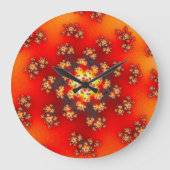 桜の花柄は時計を振りかけます ラージ壁時計 (正面)
