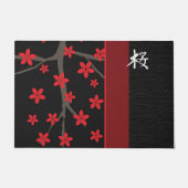 桜の花柄 ドアマット (正面)
