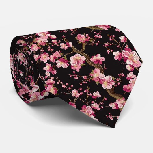 桜の花柄 ネクタイ (ロール)