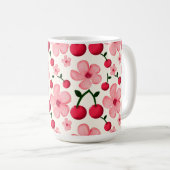 桜の花柄 ピンクの花 コーヒーマグカップ (正面右)