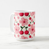 桜の花柄 ピンクの花 コーヒーマグカップ (正面左)